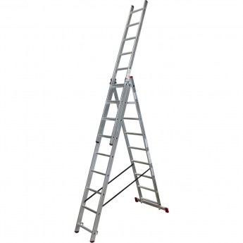 Алюминиевая трехсекционная лестница 3х9 KRAUSE CORDA 013392