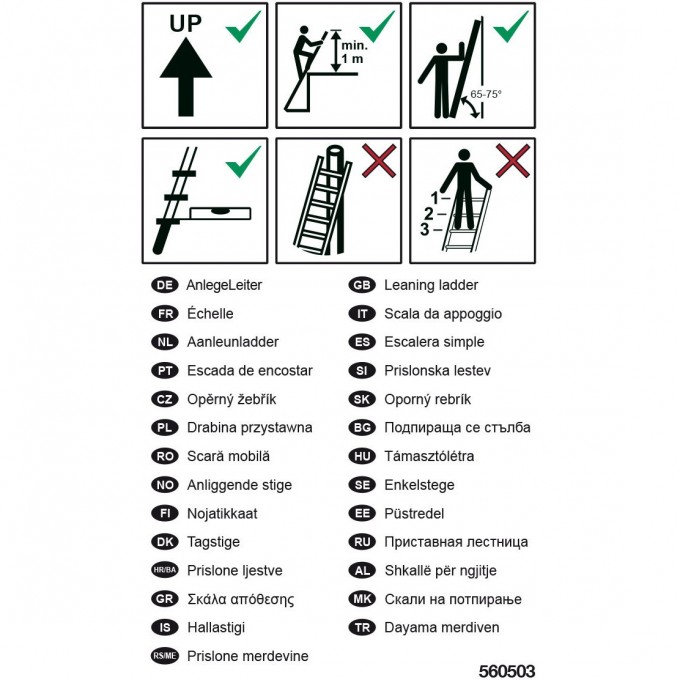 Наклейка "Информация о приставных лестницах" KRAUSE 200204