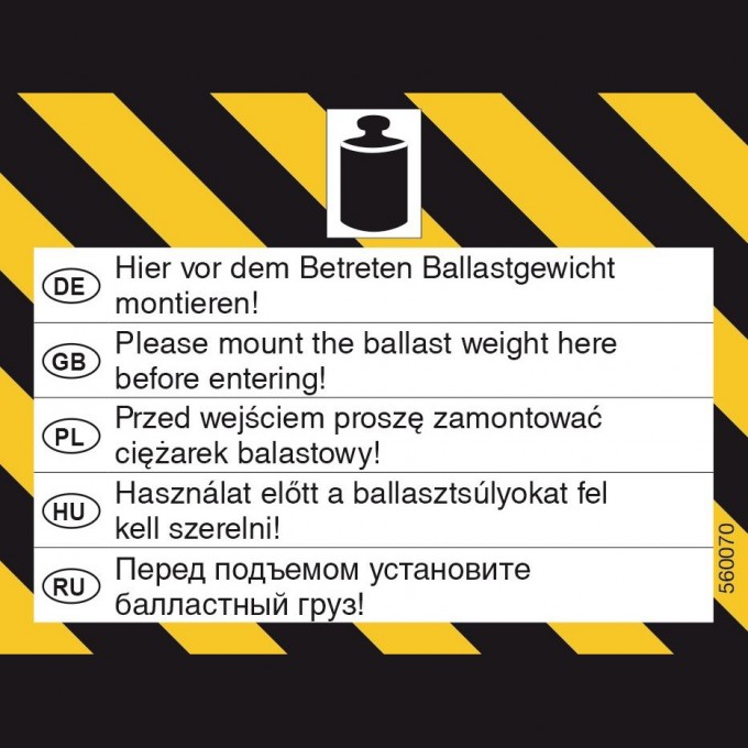 Наклейка "Внимание! Балластный груз" KRAUSE 200068