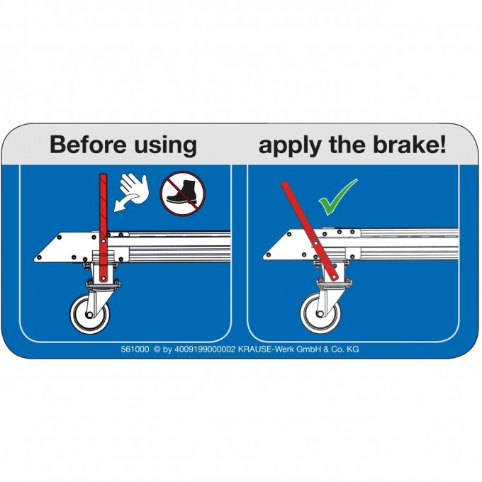 Наклейка "Задействуйте центральный тормоз" KRAUSE 202321