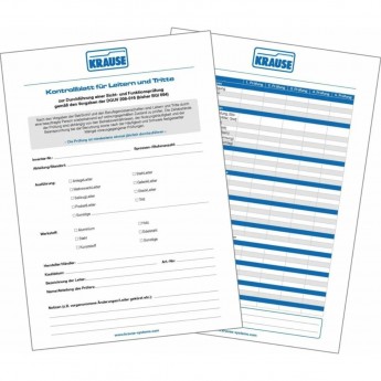 Папка KRAUSE с контрольными листами проверки лестниц Папка KRAUSE с контрольными листами проверки лестниц