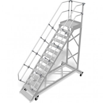 Трап с платформой передвижной KRAUSE 14 ступеней, ширина 800 мм 60°