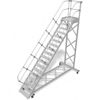 Трап с платформой передвижной KRAUSE 18 ступеней, ширина 800 мм 60°