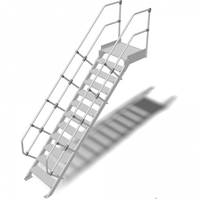 Трап с платформой стационарный KRAUSE 12 ступеней, ширина 1000 мм 60° 825414