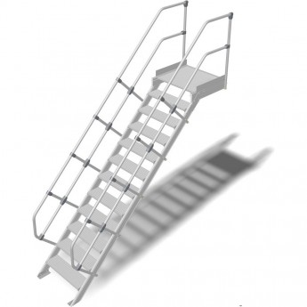 Трап с платформой стационарный KRAUSE 12 ступеней, ширина 600 мм 60°