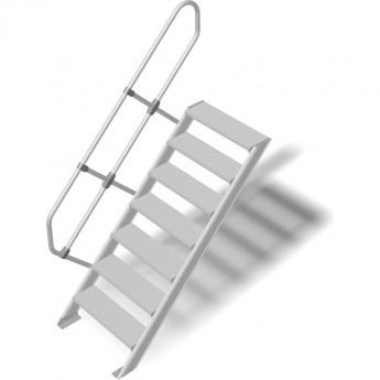 Трап с платформой стационарный KRAUSE 7 ступеней, ширина 600 мм 45°